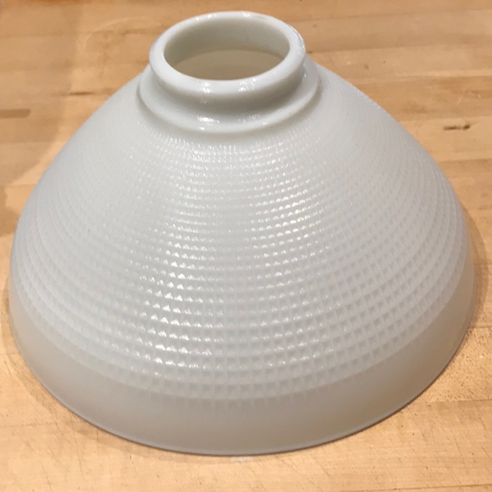 Vtg Waffle Pattern 10" Milk Glass Torchiere Floor Lamp Shade Corning No. 824160